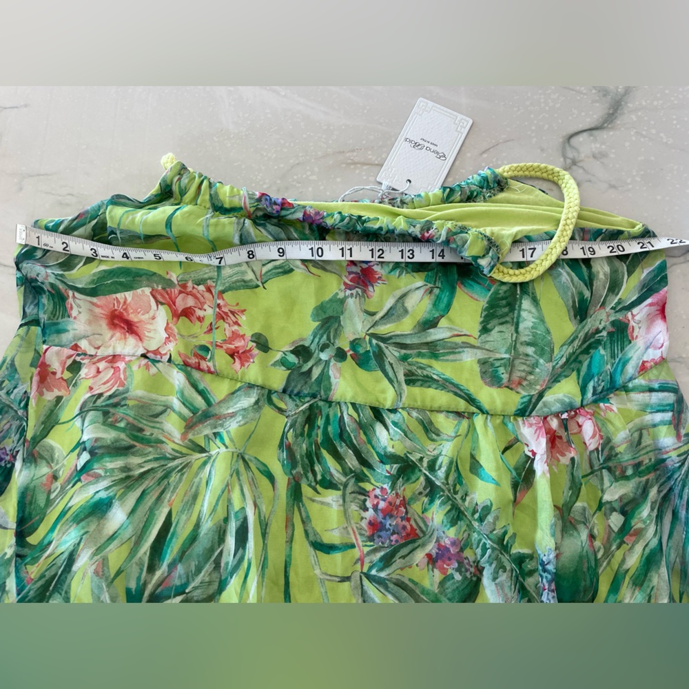 Women’s ELENA BALDI ITALY NWT Silk Blend Floral Midi Dress-Green-Size XL - Picture 8 of 8